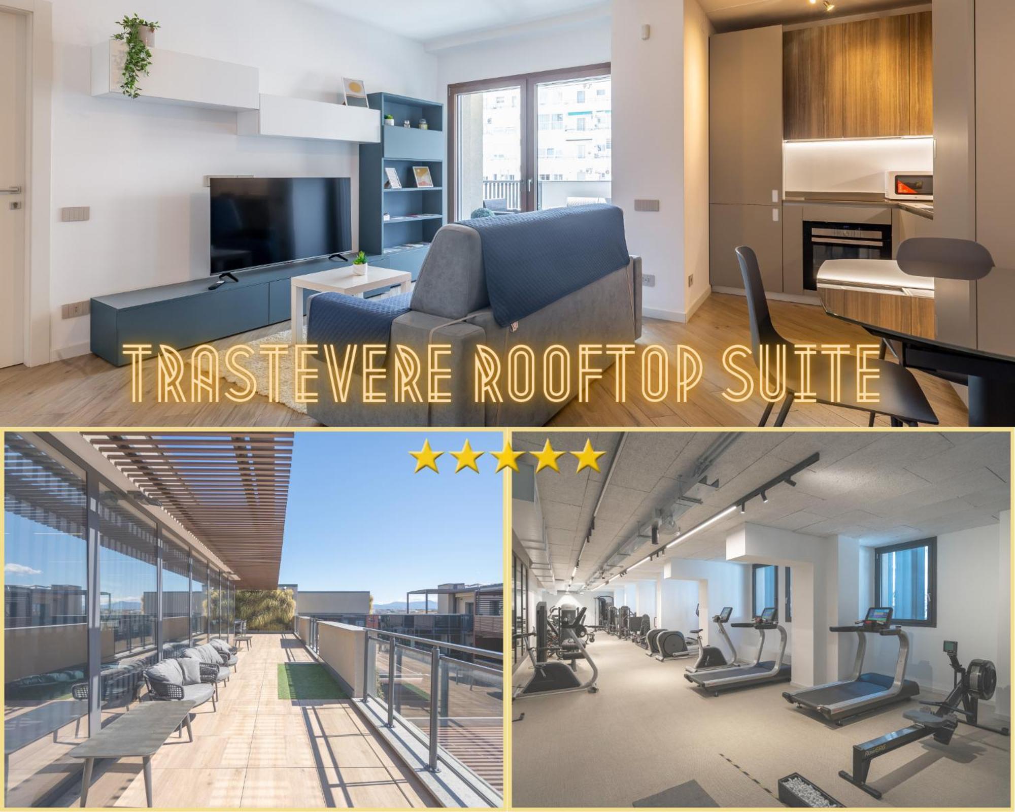 Aurealiving - Trastevere Suite With Rooftop & Gym, Your Place In Rom Eksteriør billede